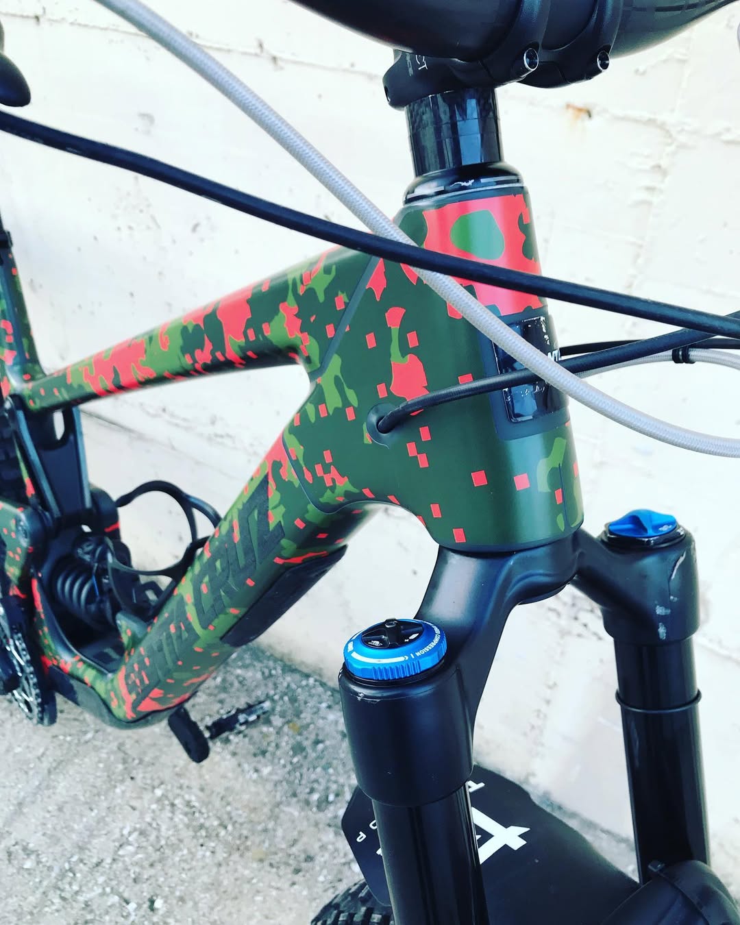Bike wrapping film applied to the frame